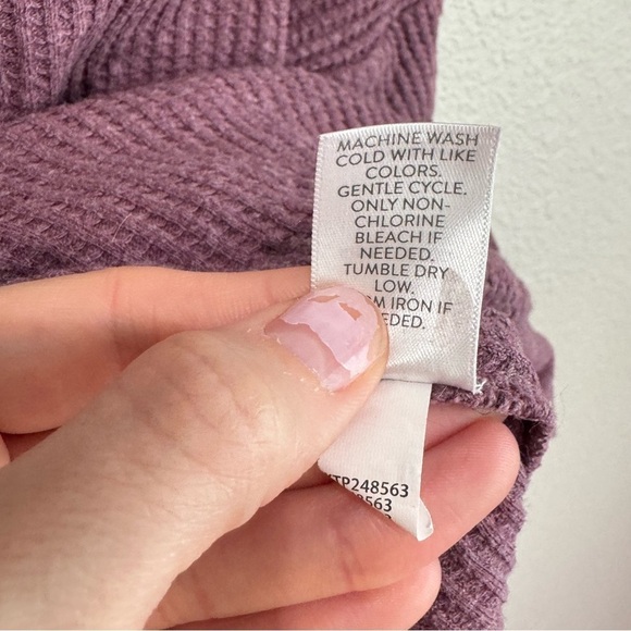 J. Jill Women's Large Tall Oversized Waffle Knit Sweater Dusty Pink Mauve Cotton - Picture 7 of 9